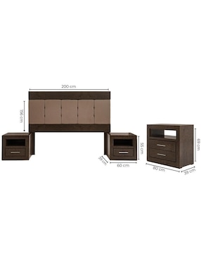 Set recámara Kessa Isabela de MDF