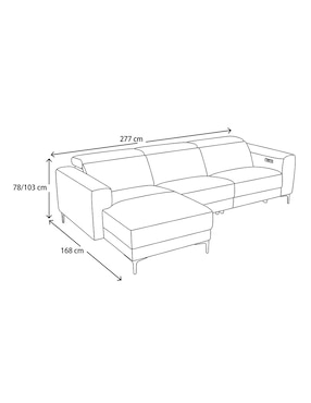 Sala modular izquierda Naomi Kuka de vinipiel