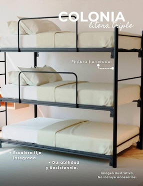 Litera triple Colonia Jaco de metal individual