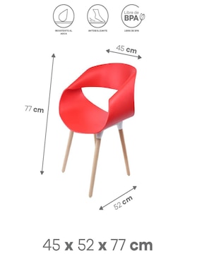 Juego de sillas 4 piezas Eames Ideen de plástico adulto