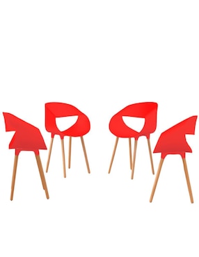 Juego de sillas 4 piezas Eames Ideen de plástico adulto