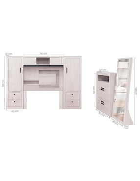 Set recámara Kessa Esmeralda de MDF