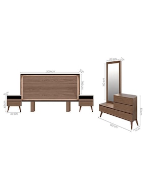 Set recámara Kessa Salzburgo de MDF