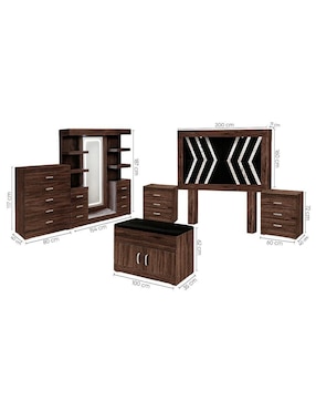Set recámara Kessa Padua de mdf
