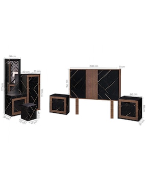 Set recámara Kessa Hamburgo de MDF