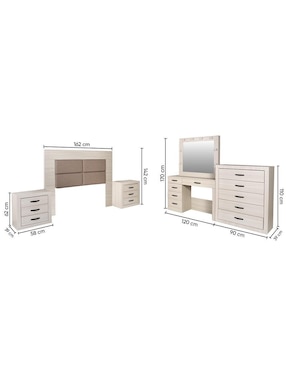 Set recámara Kessa Anna de mdf