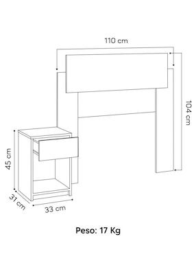 Cabecera armable Vera Miel Mobi Muebles
