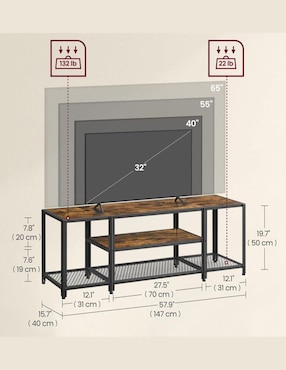 Mueble de tv armable Vasagle