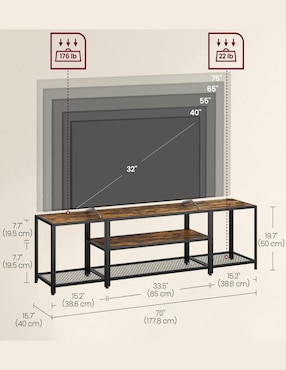 Mueble de tv armable Vasagle
