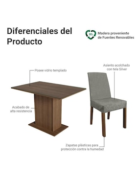 Comedor Zion Madesa para 4 personas