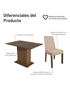 Comedor Zion Madesa para 4 personas