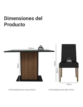 Comedor Zion Madesa para 4 personas
