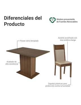 Comedor Viena Madesa para 4 personas