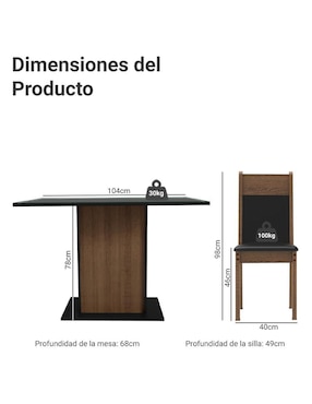 Comedor Viena Madesa para 4 personas