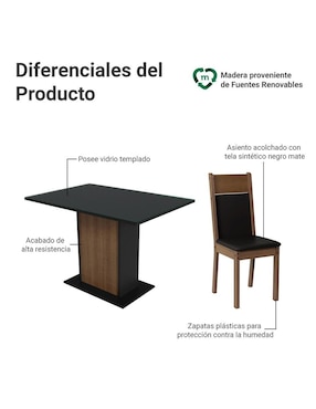 Comedor Viena Madesa para 4 personas