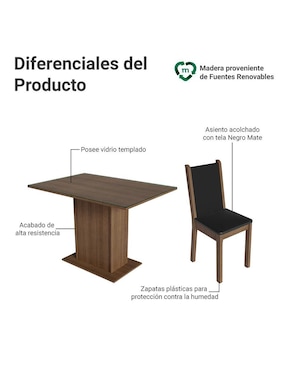 Comedor Martina Madesa para 4 personas