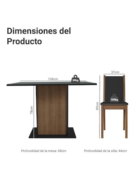 Comedor Martina Madesa para 4 personas