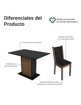 Comedor Martina Madesa para 4 personas
