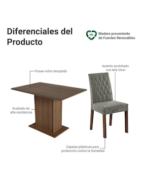 Comedor Reale Madesa para 4 personas