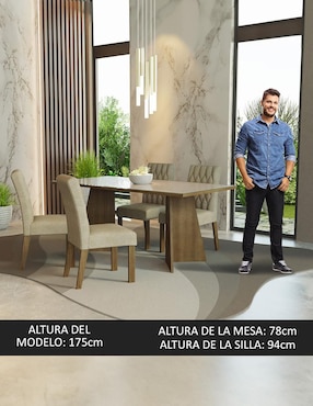 Comedor Harper Madesa para 4 personas