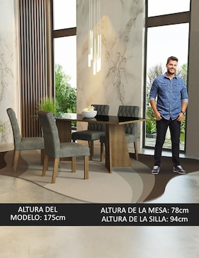Comedor Harper Madesa para 4 personas