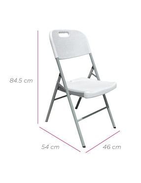 Juego de sillas plegables 6 piezas Folding Collection con estética moderna y detalles ergonómicos Vanlig de plástico y metal adulto