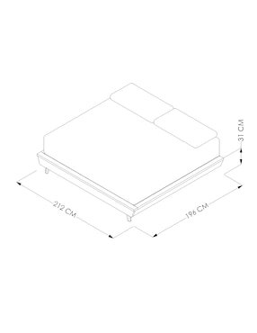Base para cama armable Horus Dixy de chapa madera King size