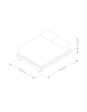 Base para cama armable Horus Dixy de chapa madera Queen size