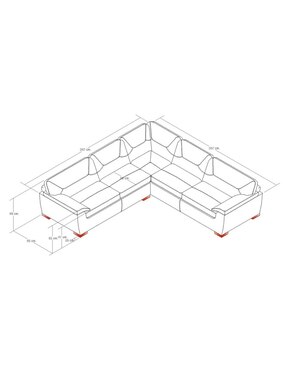Sala modular Artic Boal de piel y vinil