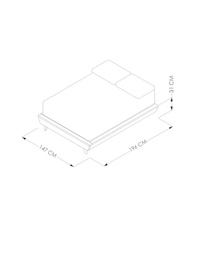 Base para cama armable Horus Dixy de chapa madera matrimonial