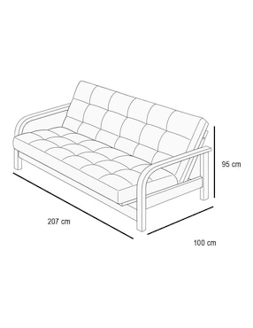 Sofá cama Rachel de madera pino