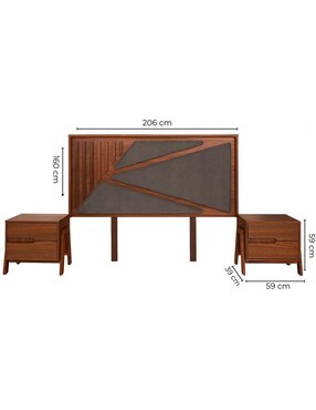 Set recámara Sochic Zia de chapa madera
