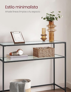 Mesa armable Baris Songmics Home de cristal