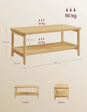 Mesa de centro armable Songmics Home