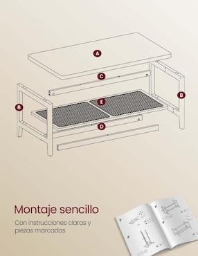 Mesa de centro armable Songmics Home
