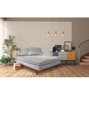 Sofá cama armable Carpe Diem de madera y tela