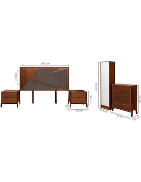 Set recámara Sochic Zia de chapa madera
