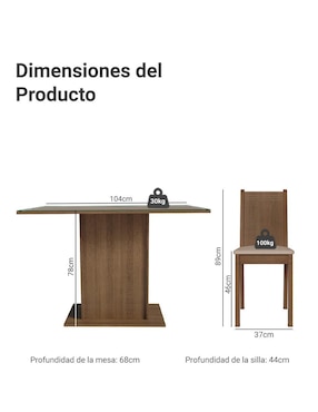 Comedor Camélia Madesa para 4 personas