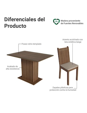 Comedor Camélia Madesa para 4 personas