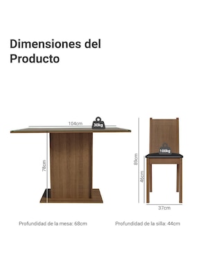 Comedor Camélia Madesa para 4 personas