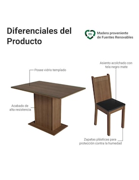 Comedor Camélia Madesa para 4 personas