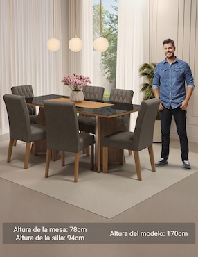 Comedor Marissa Madesa para 6 personas