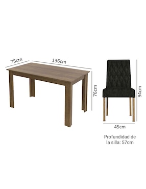 Comedor Allegro Madesa para 6 personas