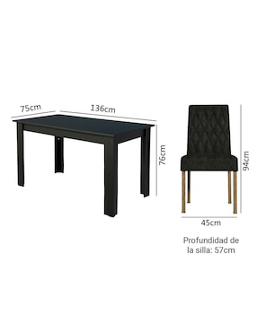 Comedor Allegro Madesa para 6 personas