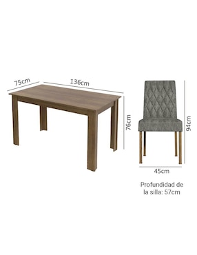 Comedor Allegro Madesa para 6 personas