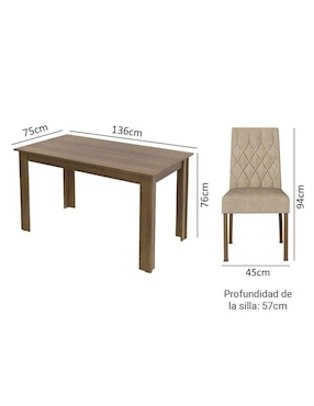 Comedor Allegro Madesa para 6 personas