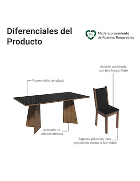 Comedor Justine Madesa para 8 personas