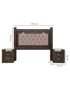 Set recámara Kessa Magnolia de MDF