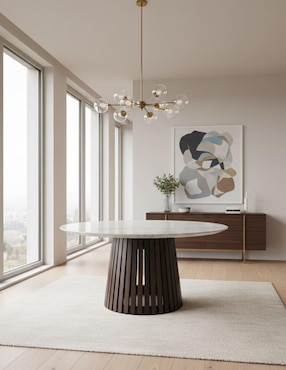 Mesa de comedor Vaniglam de madera y mármol