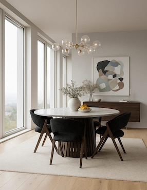 Mesa de comedor Vaniglam de madera y mármol